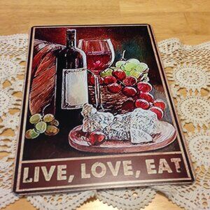 Distressed look Wine and food themed wall art